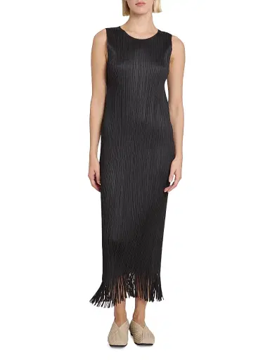 Pleats Please Issey Miyake Women's Wave Pleated Midi-Dress - Black | Thumbnail 2 Pleats Please Issey Miyake Women's Wave Pleated Midi-Dress - Black | Thumbnail 2