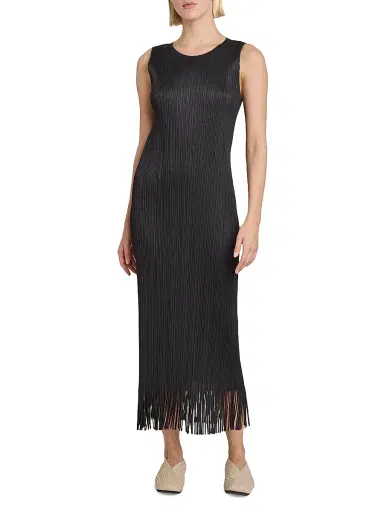 Pleats Please Issey Miyake Women's Wave Pleated Midi-Dress - Black | Thumbnail 3 Pleats Please Issey Miyake Women's Wave Pleated Midi-Dress - Black | Thumbnail 3