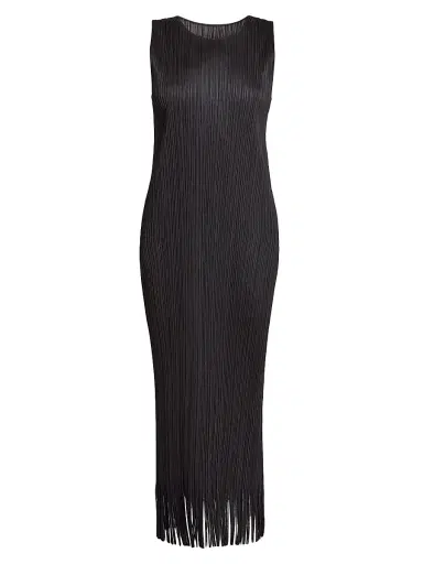 Pleats Please Issey Miyake Women's Wave Pleated Midi-Dress - Black | Thumbnail 1 Pleats Please Issey Miyake Women's Wave Pleated Midi-Dress - Black | Thumbnail 1