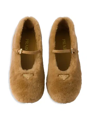 Prada Women's Shearling Ballerinas - Brown - Size 10 | Thumbnail 2 Prada Women's Shearling Ballerinas - Brown - Size 10 | Thumbnail 2