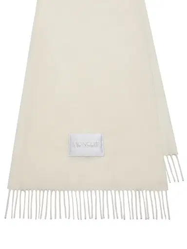 Moncler Women's Scarf in Wool Felt - White | Thumbnail 2 Moncler Women's Scarf in Wool Felt - White | Thumbnail 2