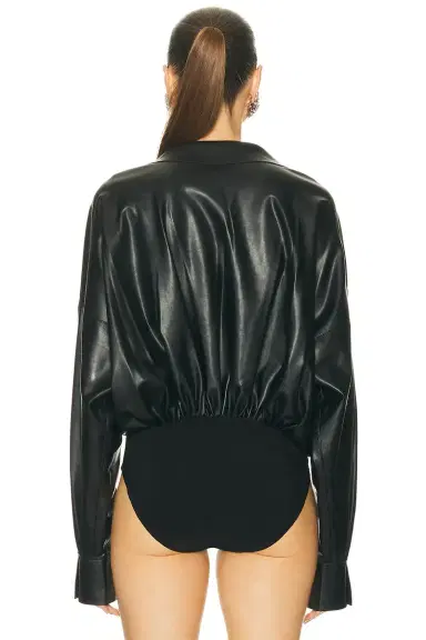 Norma Kamali Super Oversized Boyfriend Bodysuit | Thumbnail 4 Norma Kamali Super Oversized Boyfriend Bodysuit | Thumbnail 4