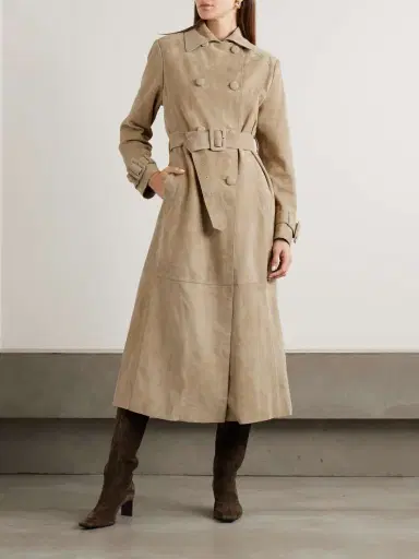 Nour Hammour Tate Belted Suede Trench Coat | Thumbnail 3 Nour Hammour Tate Belted Suede Trench Coat | Thumbnail 3