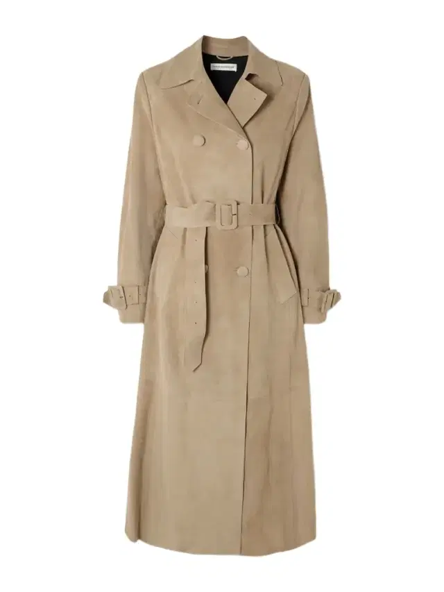 Nour Hammour Tate Belted Suede Trench Coat