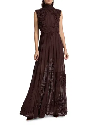 Ulla Johnson Women's Verona Silk Smocked Gown | Thumbnail 3 Ulla Johnson Women's Verona Silk Smocked Gown | Thumbnail 3
