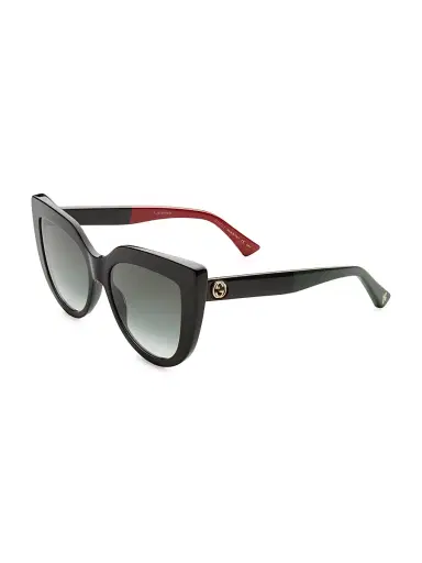 Gucci Women's 53MM Colorblocked Arm Cat Eye Sunglasses - Black | Thumbnail 2 Gucci Women's 53MM Colorblocked Arm Cat Eye Sunglasses - Black | Thumbnail 2