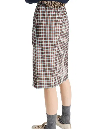 Prada Women's Checked Stretch Georgette Skirt - Blue Multi | Thumbnail 5 Prada Women's Checked Stretch Georgette Skirt - Blue Multi | Thumbnail 5