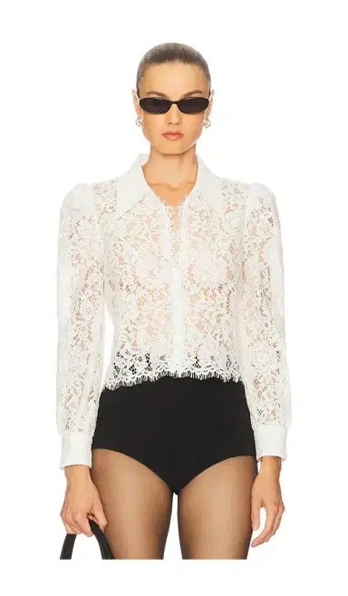 L'AGENCE Anita Lace Button Up Top | Thumbnail 1 L'AGENCE Anita Lace Button Up Top | Thumbnail 1