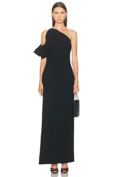 Brandon Maxwell Romee Draped Column Gown | Thumbnail 2 Brandon Maxwell Romee Draped Column Gown | Thumbnail 2