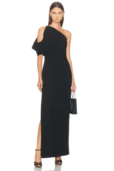 Brandon Maxwell Romee Draped Column Gown | Thumbnail 1 Brandon Maxwell Romee Draped Column Gown | Thumbnail 1