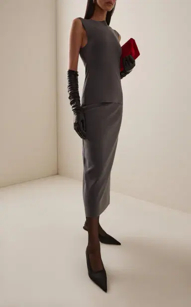 BIRROT Exclusive Lay2 Crepe Maxi Skirt | Thumbnail 3 BIRROT Exclusive Lay2 Crepe Maxi Skirt | Thumbnail 3