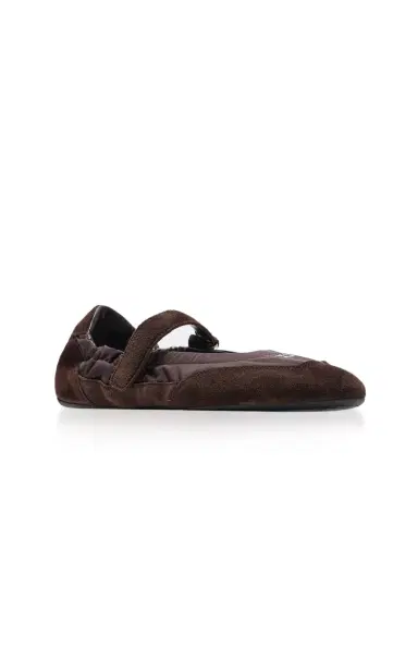 Prada Collapse Re-Nylon and Suede Ballet Flats | Thumbnail 5 Prada Collapse Re-Nylon and Suede Ballet Flats | Thumbnail 5