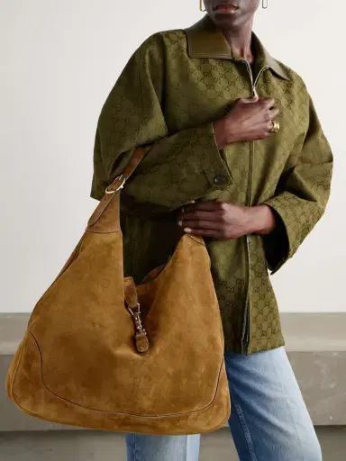 Gucci Jackie Giorno Leather-trimmed Suede Tote Bag | Thumbnail 2 Gucci Jackie Giorno Leather-trimmed Suede Tote Bag | Thumbnail 2