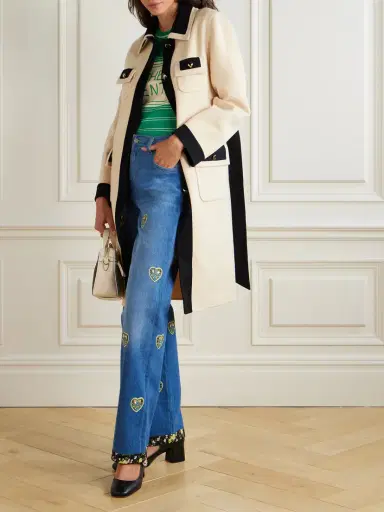 Valentino Garavani Belted Two-tone Brushed Wool And Cashmere-blend Coat | Thumbnail 2 Valentino Garavani Belted Two-tone Brushed Wool And Cashmere-blend Coat | Thumbnail 2