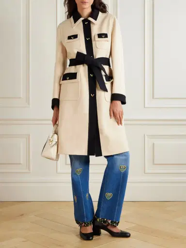 Valentino Garavani Belted Two-tone Brushed Wool And Cashmere-blend Coat | Thumbnail 3 Valentino Garavani Belted Two-tone Brushed Wool And Cashmere-blend Coat | Thumbnail 3
