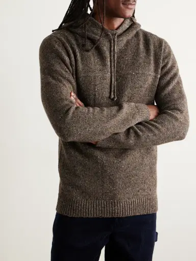 Inis Meáin Lifeline Merino Wool and Cashmere-Blend Hoodie - Men | Thumbnail 3 Inis Meáin Lifeline Merino Wool and Cashmere-Blend Hoodie - Men | Thumbnail 3