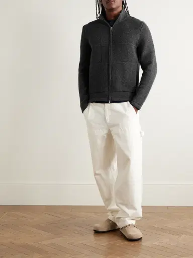 Inis Meáin Lifeline Merino Wool and Cashmere-Blend Zip-Up Cardigan - Men | Thumbnail 2 Inis Meáin Lifeline Merino Wool and Cashmere-Blend Zip-Up Cardigan - Men | Thumbnail 2