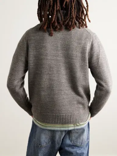 Inis Meáin Wool and Linen-Blend Half-Zip Sweater - Men | Thumbnail 3 Inis Meáin Wool and Linen-Blend Half-Zip Sweater - Men | Thumbnail 3