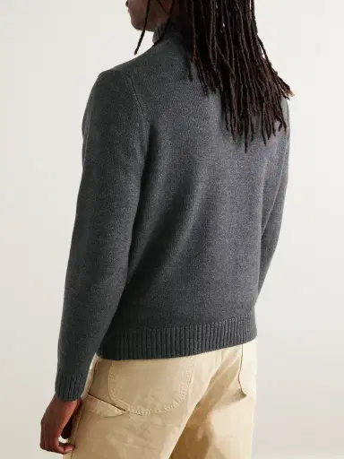 Inis Meáin Wool and Linen-Blend Half-Zip Sweater - Men | Thumbnail 4 Inis Meáin Wool and Linen-Blend Half-Zip Sweater - Men | Thumbnail 4