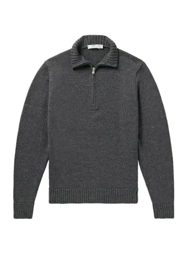Inis Meáin Wool and Linen-Blend Half-Zip Sweater - Men | Thumbnail 1 Inis Meáin Wool and Linen-Blend Half-Zip Sweater - Men | Thumbnail 1