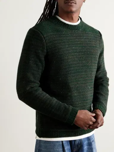 Inis Meáin Striped Merino Wool and Cashmere-Blend Sweater - Men | Thumbnail 3 Inis Meáin Striped Merino Wool and Cashmere-Blend Sweater - Men | Thumbnail 3
