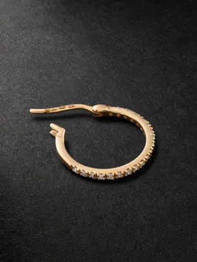 KOLOURS JEWELRY Spectra Medium 14-Karat Gold Diamond Single Hoop Earring - Men | Thumbnail 3 KOLOURS JEWELRY Spectra Medium 14-Karat Gold Diamond Single Hoop Earring - Men | Thumbnail 3