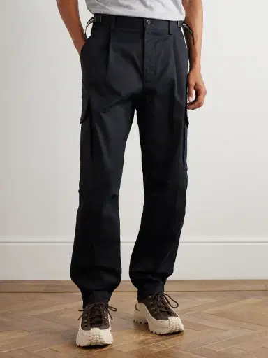 Moncler Straight-Leg Pleated Stretch-Cotton Gabardine Cargo Trousers - Men | Thumbnail 3 Moncler Straight-Leg Pleated Stretch-Cotton Gabardine Cargo Trousers - Men | Thumbnail 3