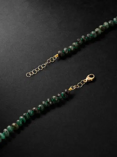 JIA JIA Oracle Gold Emerald Beaded Necklace - Men | Thumbnail 3 JIA JIA Oracle Gold Emerald Beaded Necklace - Men | Thumbnail 3