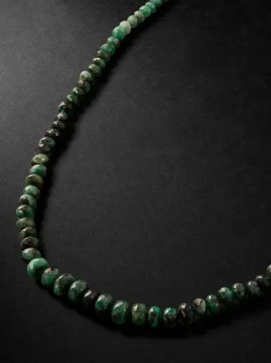 JIA JIA Oracle Gold Emerald Beaded Necklace - Men | Thumbnail 1 JIA JIA Oracle Gold Emerald Beaded Necklace - Men | Thumbnail 1