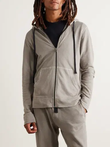 James Perse Garment-Dyed Cotton-Jersey Zip-Up Hoodie - Men | Thumbnail 3 James Perse Garment-Dyed Cotton-Jersey Zip-Up Hoodie - Men | Thumbnail 3