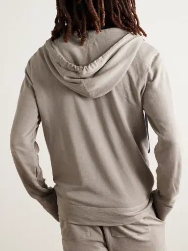 James Perse Garment-Dyed Cotton-Jersey Zip-Up Hoodie - Men | Thumbnail 4 James Perse Garment-Dyed Cotton-Jersey Zip-Up Hoodie - Men | Thumbnail 4