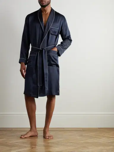 Zimmerli Belted Silk-Satin Robe - Men | Thumbnail 2 Zimmerli Belted Silk-Satin Robe - Men | Thumbnail 2
