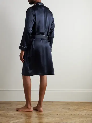 Zimmerli Belted Silk-Satin Robe - Men | Thumbnail 3 Zimmerli Belted Silk-Satin Robe - Men | Thumbnail 3