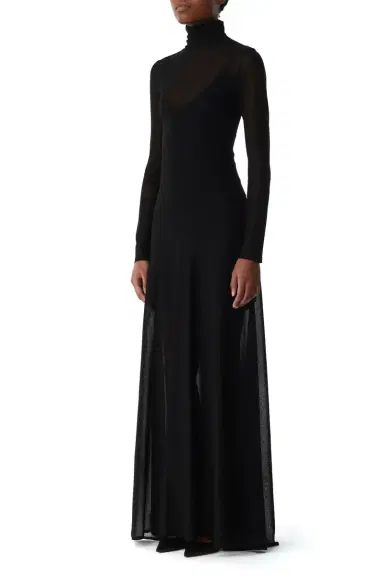 Jason Wu Collection HIGH TURTLENECK LONG SLEEVE KNIT DRESS WITH V-NECK | Thumbnail 2 Jason Wu Collection HIGH TURTLENECK LONG SLEEVE KNIT DRESS WITH V-NECK | Thumbnail 2