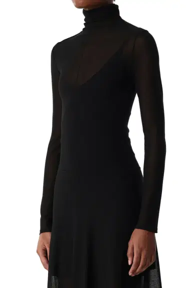 Jason Wu Collection HIGH TURTLENECK LONG SLEEVE KNIT DRESS WITH V-NECK | Thumbnail 4 Jason Wu Collection HIGH TURTLENECK LONG SLEEVE KNIT DRESS WITH V-NECK | Thumbnail 4