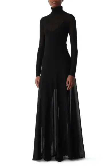 Jason Wu Collection HIGH TURTLENECK LONG SLEEVE KNIT DRESS WITH V-NECK | Thumbnail 1 Jason Wu Collection HIGH TURTLENECK LONG SLEEVE KNIT DRESS WITH V-NECK | Thumbnail 1