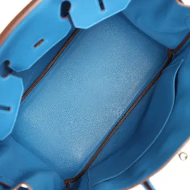 HERMÈS Pre-owned Hermes Birkin 35 Bleu Mykonos Togo Palladium Hardware | Thumbnail 8 HERMÈS Pre-owned Hermes Birkin 35 Bleu Mykonos Togo Palladium Hardware | Thumbnail 8