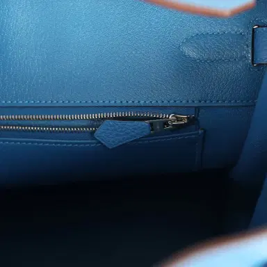 HERMÈS Pre-owned Hermes Birkin 35 Bleu Mykonos Togo Palladium Hardware | Thumbnail 9 HERMÈS Pre-owned Hermes Birkin 35 Bleu Mykonos Togo Palladium Hardware | Thumbnail 9