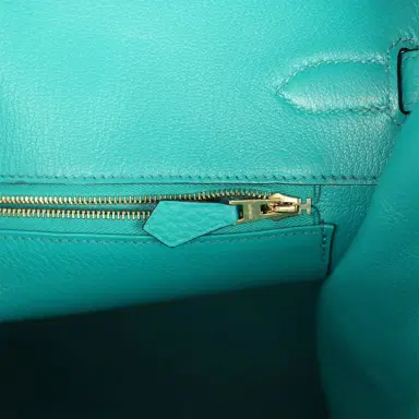 HERMÈS Pre-owned Hermes Birkin 35 Bleu Paon Togo Gold Hardware | Thumbnail 9 HERMÈS Pre-owned Hermes Birkin 35 Bleu Paon Togo Gold Hardware | Thumbnail 9