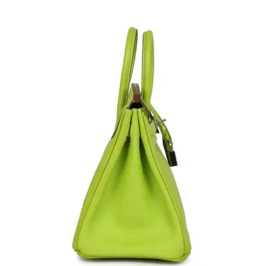 HERMÈS Pre-owned Hermes Candy Birkin 25 Kiwi Candy Epsom Palladium Hardware | Thumbnail 3 HERMÈS Pre-owned Hermes Candy Birkin 25 Kiwi Candy Epsom Palladium Hardware | Thumbnail 3