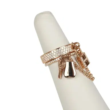 HERMÈS Pre-owned Hermes Kelly Cadenas Double Ring 18K Rose Gold & Diamonds | Thumbnail 3 HERMÈS Pre-owned Hermes Kelly Cadenas Double Ring 18K Rose Gold & Diamonds | Thumbnail 3