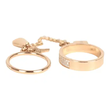 HERMÈS Pre-owned Hermes Kelly Cadenas Double Ring 18K Rose Gold & Diamonds | Thumbnail 9 HERMÈS Pre-owned Hermes Kelly Cadenas Double Ring 18K Rose Gold & Diamonds | Thumbnail 9