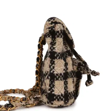 Chanel Vintage Chanel Duma Backpack Beige and Black Tweed Gold Hardware | Thumbnail 3 Chanel Vintage Chanel Duma Backpack Beige and Black Tweed Gold Hardware | Thumbnail 3