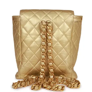 Chanel Vintage Chanel Duma Backpack Gold Metallic Lambskin Gold Hardware | Thumbnail 4 Chanel Vintage Chanel Duma Backpack Gold Metallic Lambskin Gold Hardware | Thumbnail 4