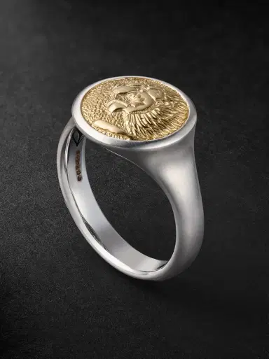 David Yurman Petrvs Lion Sterling Silver and 18-Karat Gold Pinky Ring - Men | Thumbnail 1 David Yurman Petrvs Lion Sterling Silver and 18-Karat Gold Pinky Ring - Men | Thumbnail 1
