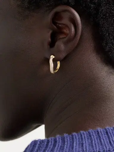 L’Atelier Nawbar 18-karat Gold Diamond Single Hoop Earring | Thumbnail 2 L’Atelier Nawbar 18-karat Gold Diamond Single Hoop Earring | Thumbnail 2