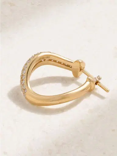 L’Atelier Nawbar 18-karat Gold Diamond Single Hoop Earring | Thumbnail 3 L’Atelier Nawbar 18-karat Gold Diamond Single Hoop Earring | Thumbnail 3