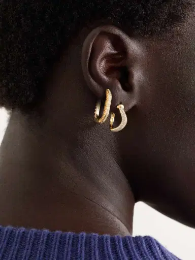 L’Atelier Nawbar 18-karat Gold Diamond Single Hoop Earring | Thumbnail 4 L’Atelier Nawbar 18-karat Gold Diamond Single Hoop Earring | Thumbnail 4