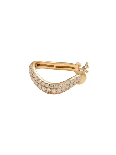 L’Atelier Nawbar 18-karat Gold Diamond Single Hoop Earring | Thumbnail 1 L’Atelier Nawbar 18-karat Gold Diamond Single Hoop Earring | Thumbnail 1