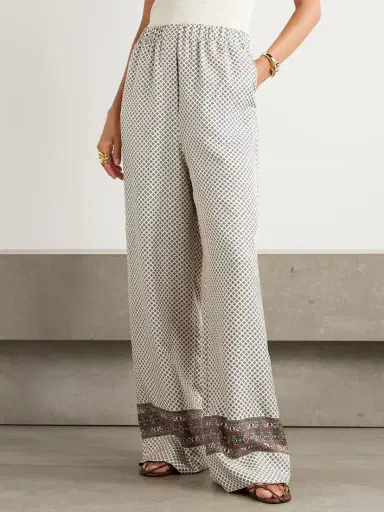 Loro Piana Valerio Printed Silk-twill Wide-leg Pants | Thumbnail 3 Loro Piana Valerio Printed Silk-twill Wide-leg Pants | Thumbnail 3